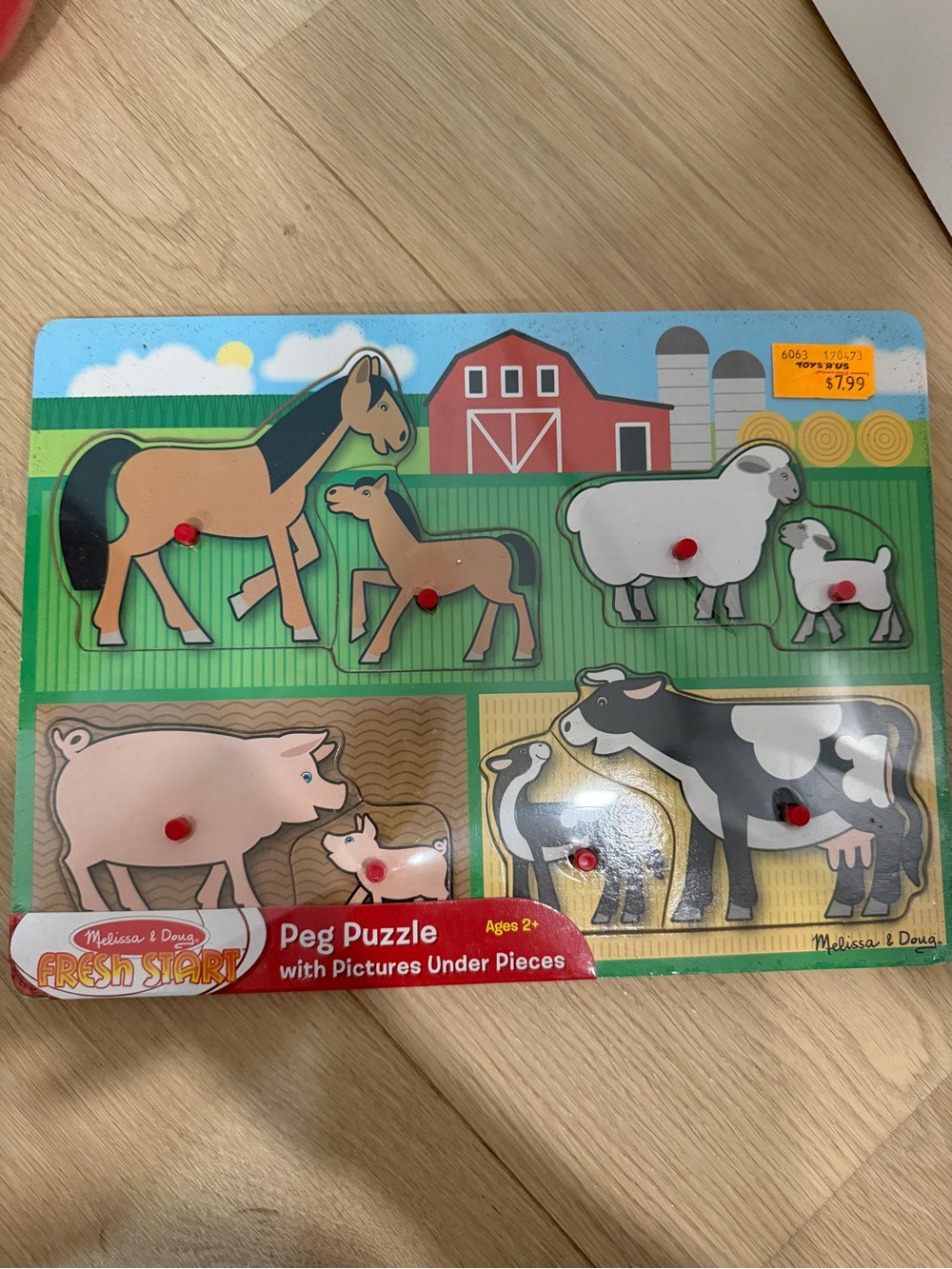 Melissa & Doug Peg Puzzle for Kids Farm Theme New Sealed